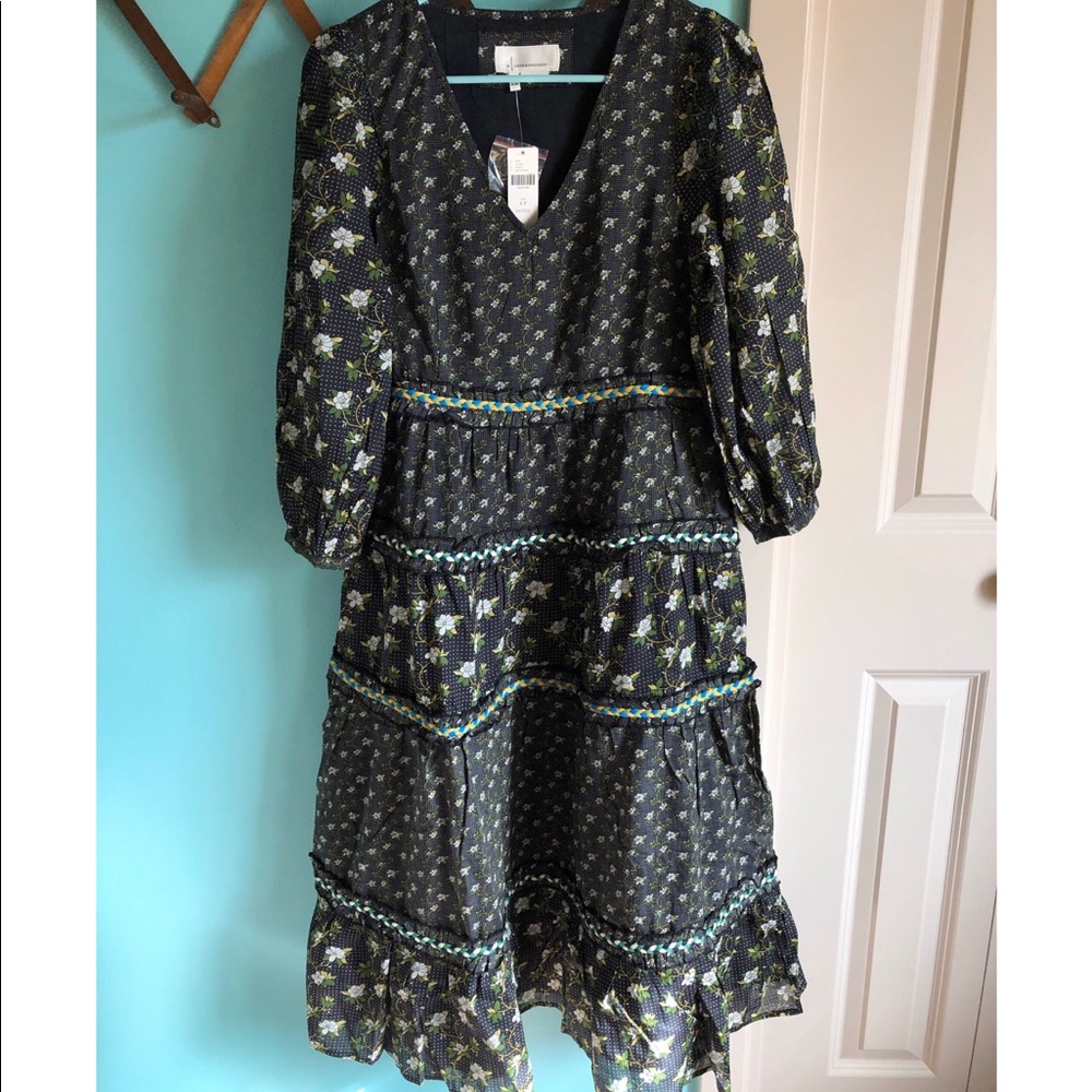 🆕Anthropologie Karoline Floral Braided Maxi Dress